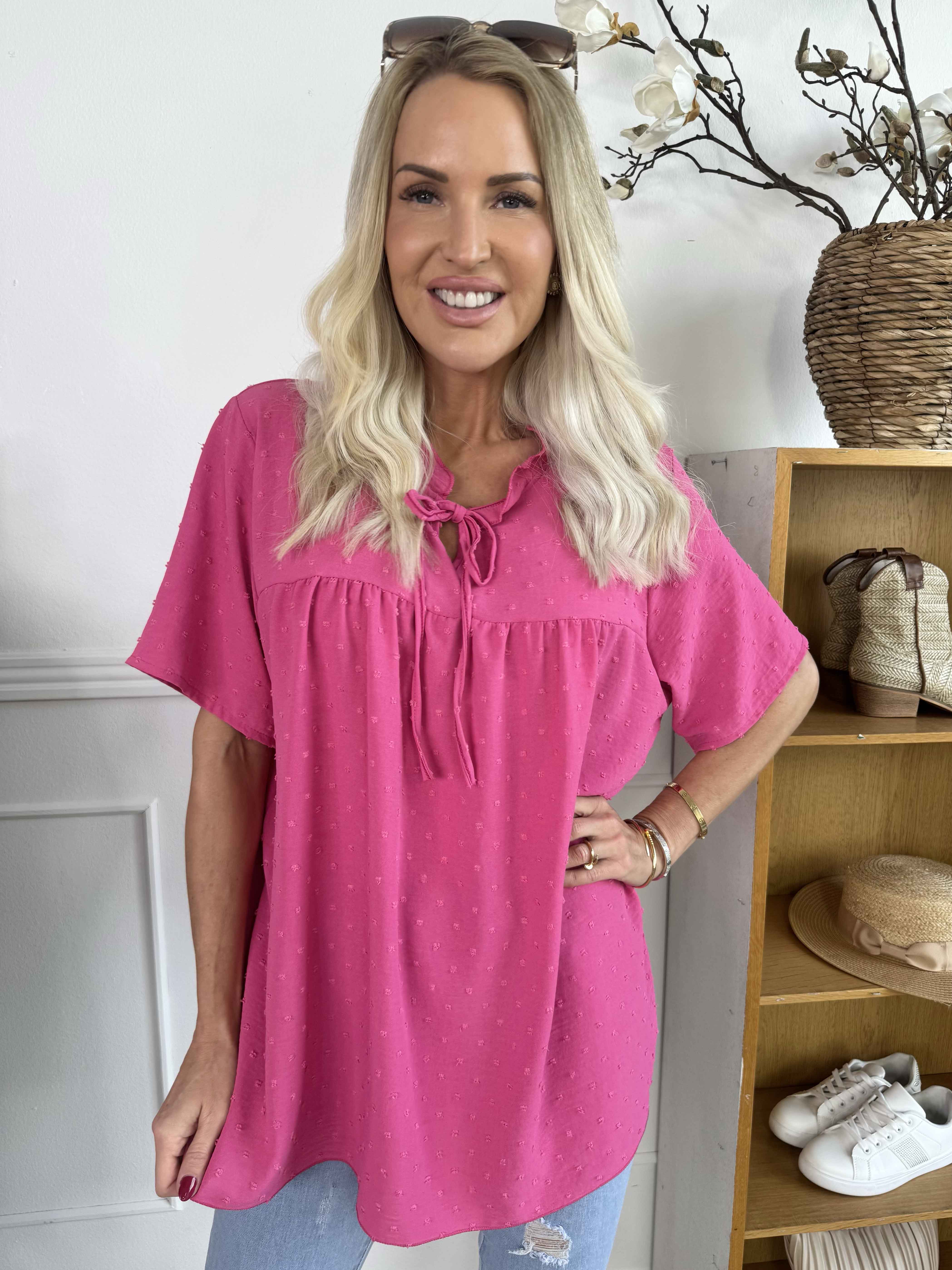 Bloom - Sød tunika med flæsekant og sløjfe